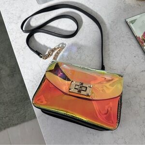 AKIRA studded iridescent leather crossbody mini bag Y2K